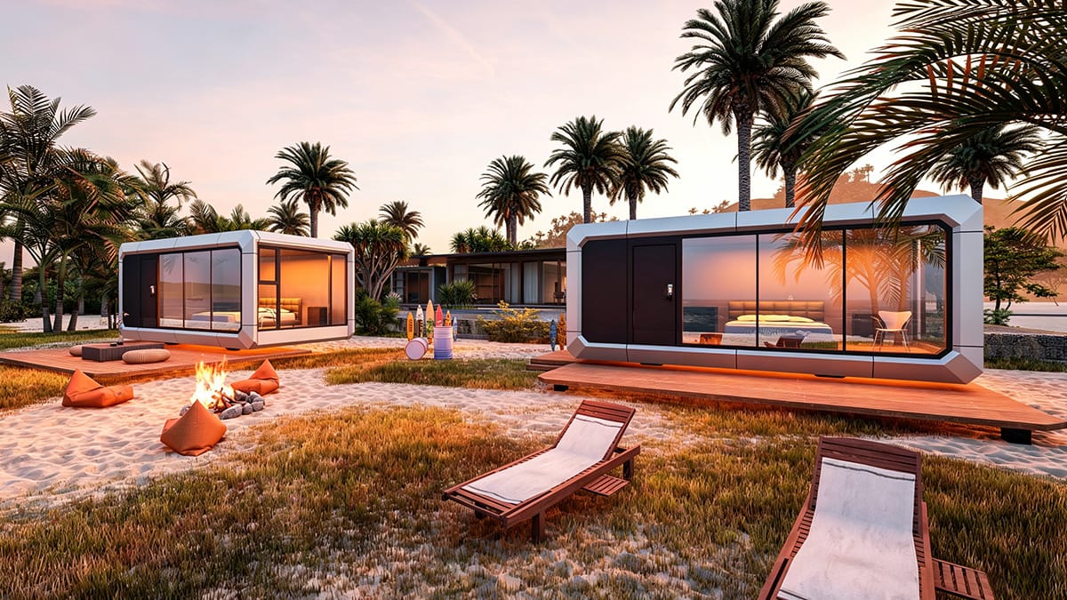 Why do travelers prefer capsule houses at resorts